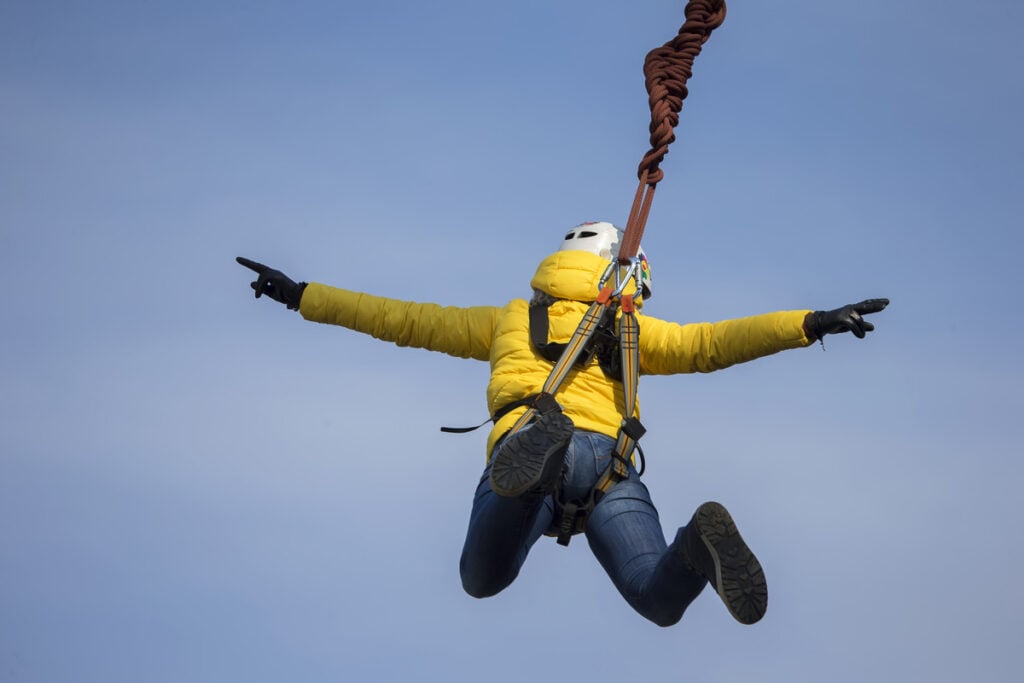 Unleash your inner stuntman and take a leap of faith from the Quarry Edge Leap platform.