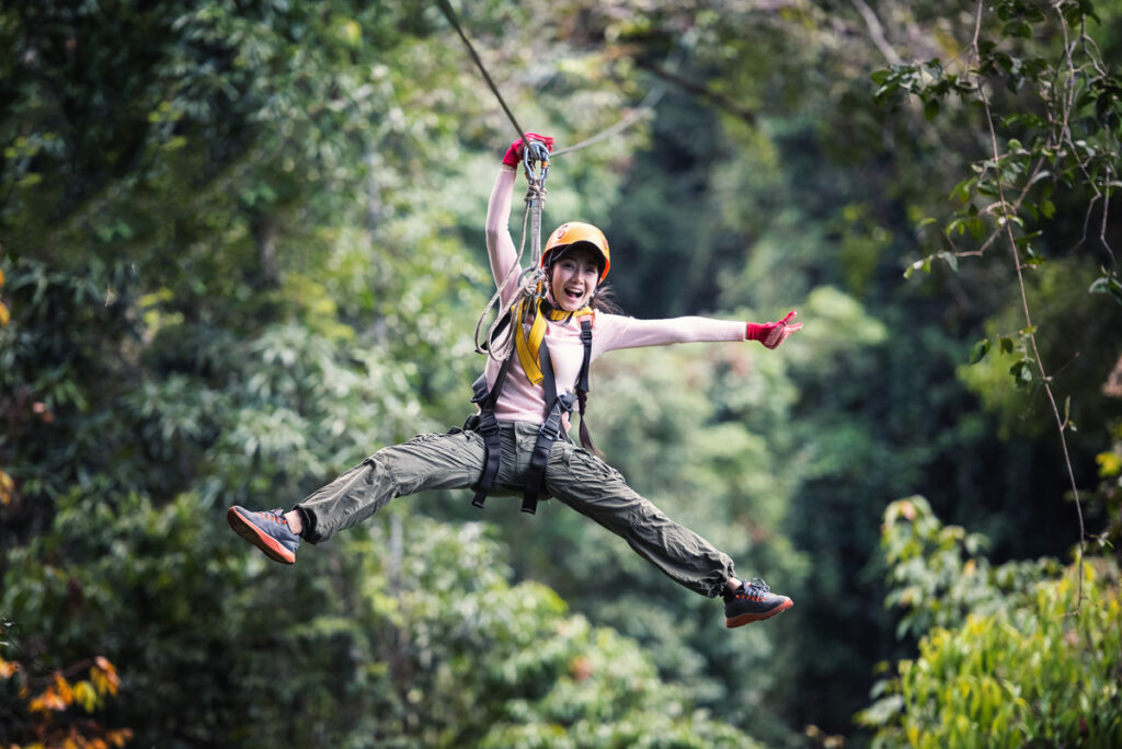 The excitement and physical exertion of outdoor adventure parks make them an ideal stress-relief outlet.