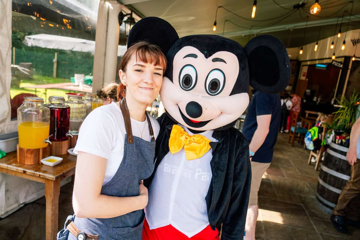 Mickey Mouse at our Family Fun Day, BBQ & Beats Summer Series at Gracy's, Westport Estate.