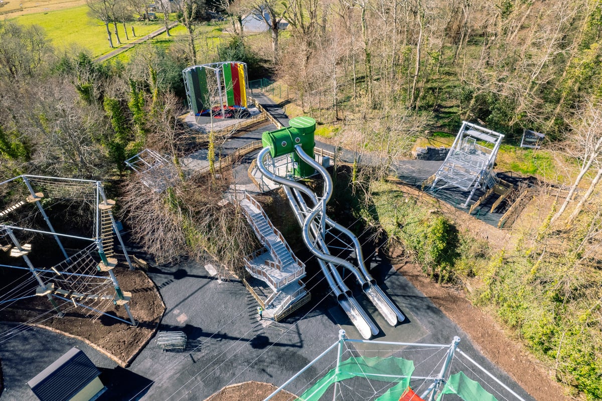 You'll slide down camel humps, curves, and corkscrews at lightning speed on the Giant Slides at Westport Estate.