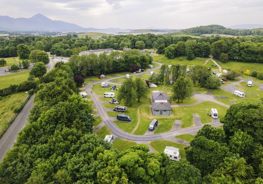 Aerial view of the Westport Estate Caravan Park